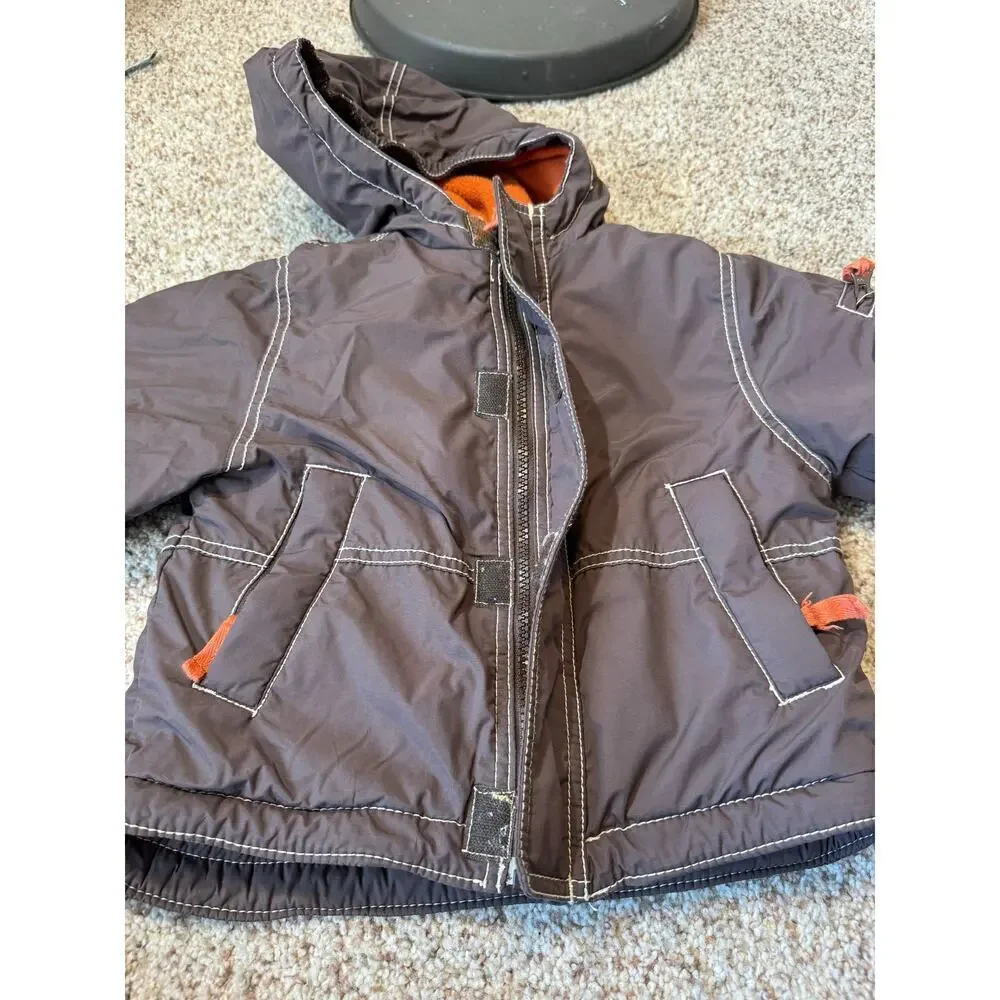 Mini Boden Winter Coat, Boys size 2T-3T, Brown & Orange